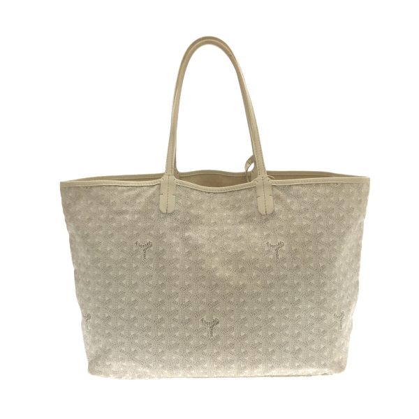 36404116 3 Goyard Saint Louis Coated Canvas Leather Tote Bag White Light Gray