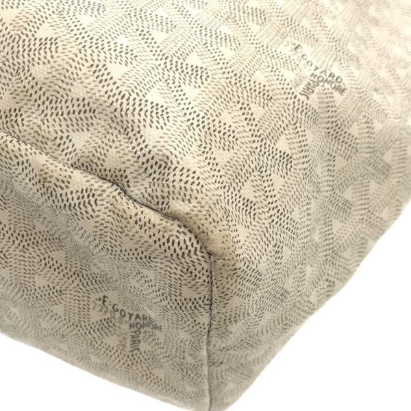 36404116 5 Goyard Saint Louis Coated Canvas Leather Tote Bag White Light Gray