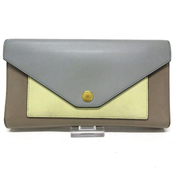 36405810 1 Celine Pocket Trifold Leather Wallet Gray