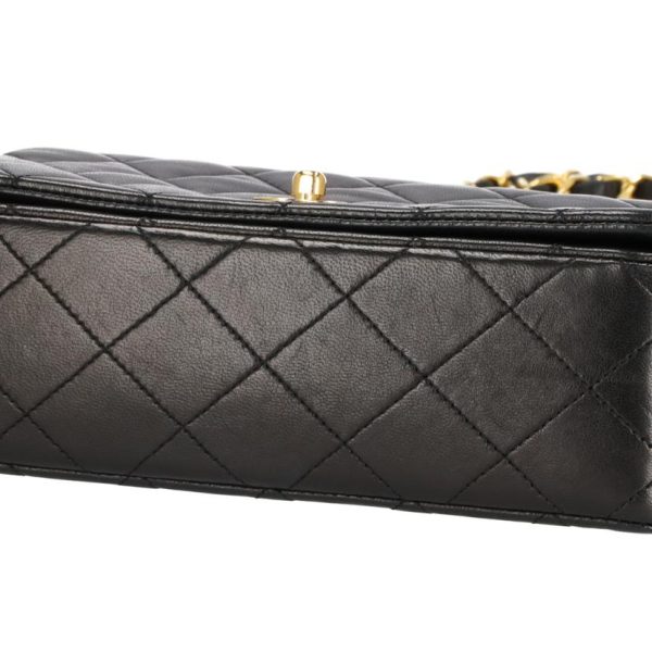 36478 7 Chanel Matelasse Full Flap Chain Shoulder Bag Black