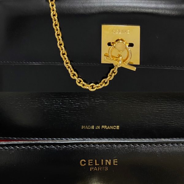 364a2016714 3 Celine Vintage Ring Hardware Calf Leather Mini Tote Bag Black