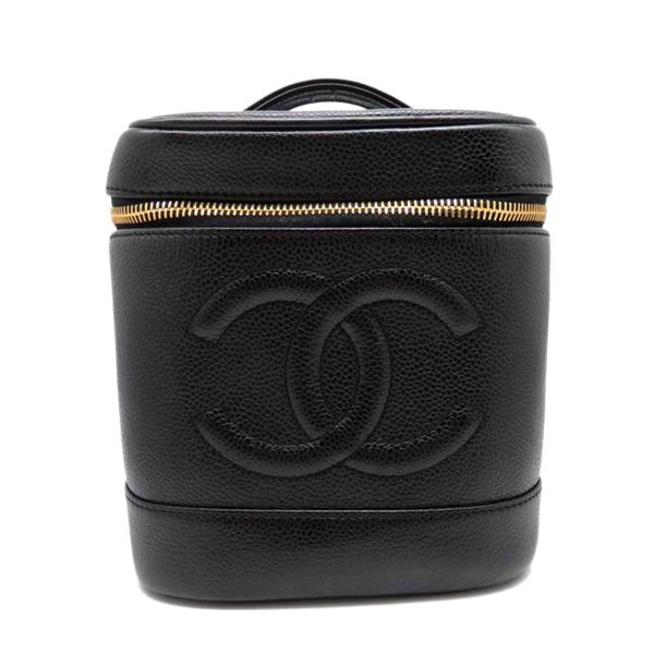 36522 1 Chanel Cocomark Caviar Vanity Bag Black