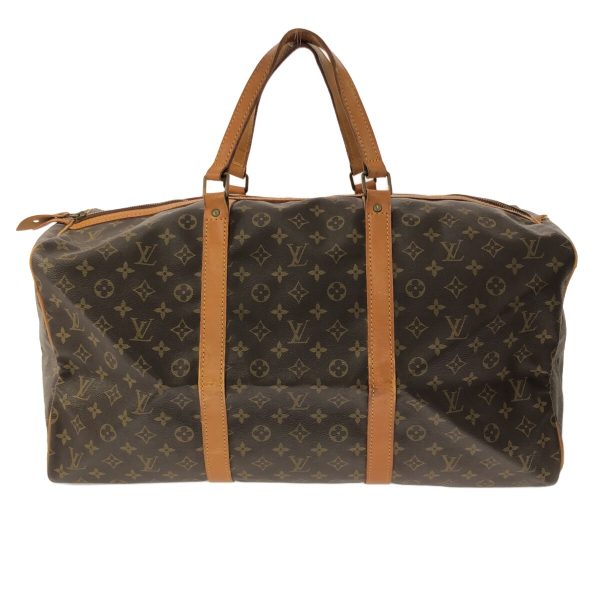 36533906 1 Louis Vuitton Sac Souple Monogram Canvas Leather Boston Bag Brown