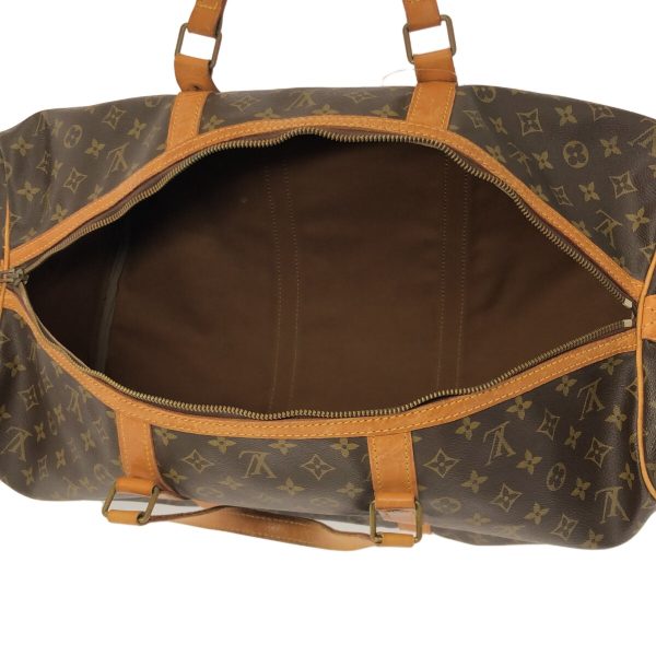 36533906 6 Louis Vuitton Sac Souple Monogram Canvas Leather Boston Bag Brown