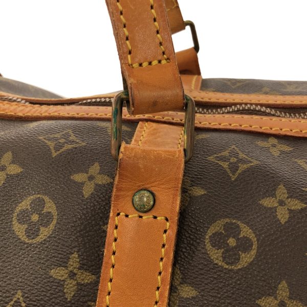 36533906 9 Louis Vuitton Sac Souple Monogram Canvas Leather Boston Bag Brown