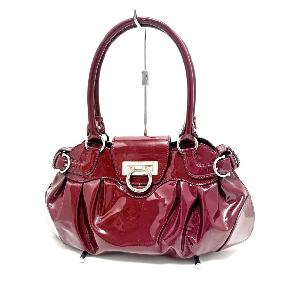 36535126 1 Salvatore Ferragamo Gancini Enamel Handbag Red