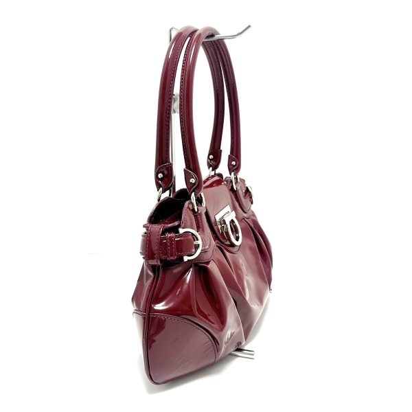 36535126 2 Salvatore Ferragamo Gancini Enamel Handbag Red