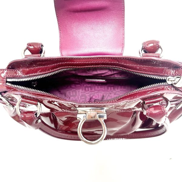 36535126 7 Salvatore Ferragamo Gancini Enamel Handbag Red