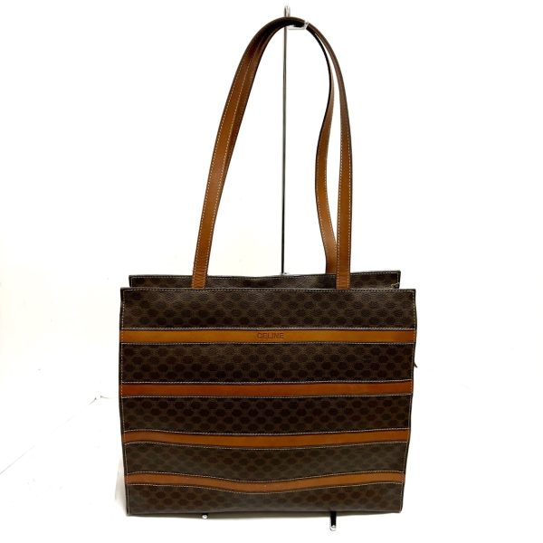 36539807 1 Celine Macadam Pattern Leather Tote Bag Brown