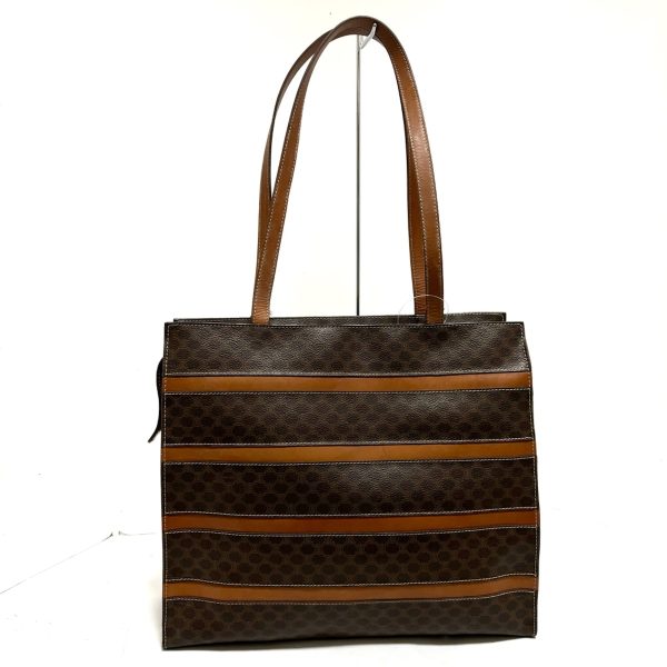 36539807 3 Celine Macadam Pattern Leather Tote Bag Brown