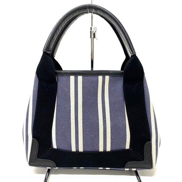 36542491 3 Balenciaga Navy Cabas XS Striped Canvas Tote Bag Black