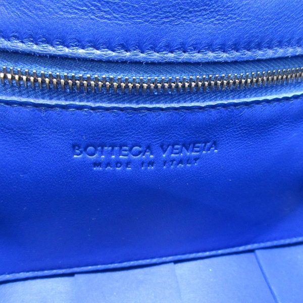 36542547 7 Bottega Veneta Cassette Shoulder Bag Blue Leather