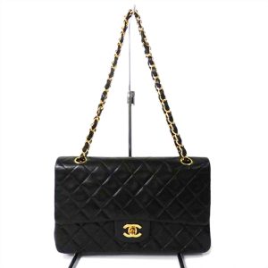 36596 1 Christian Dior Honeycomb Pattern Chain Shoulder Bag Black