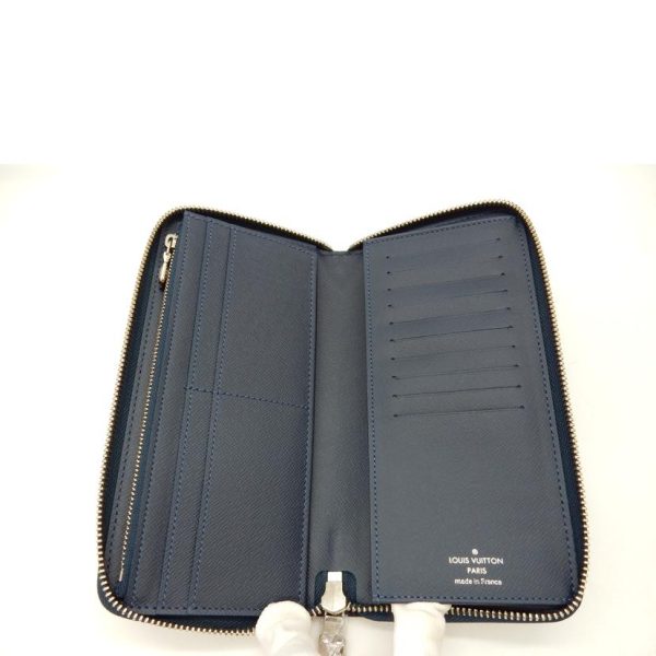 36612 4 Louis Vuitton Taiga Vertical Wallet Blue Marine