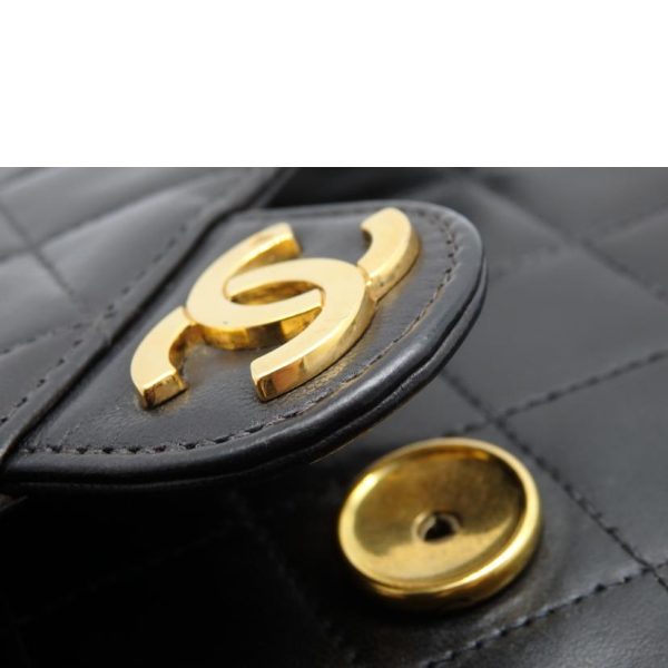 36614 5 Chanel Matelasse Single Flap Chain Shoulder Bag Black