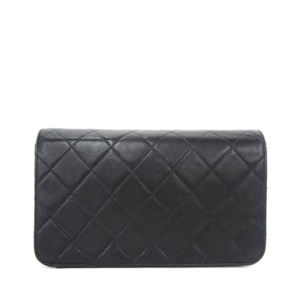 36720 2 Chanel Mini Matelasse Chain Shoulder Bag Black