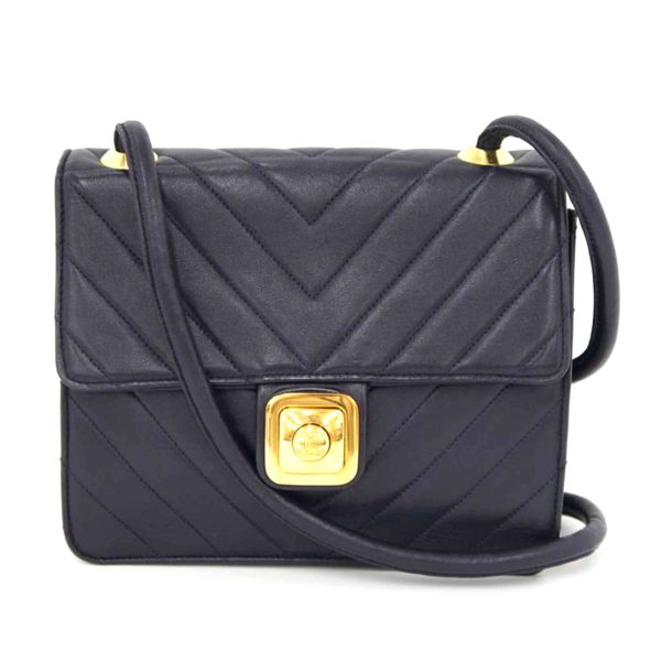 36737 1 Chanel V Stitch Shoulder Bag Black