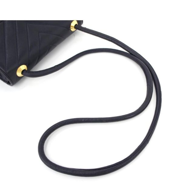 36737 4 Chanel V Stitch Shoulder Bag Black