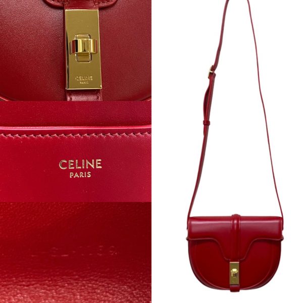 367b1922726 3 Celine 16 Leather Mini Shoulder Bag Red