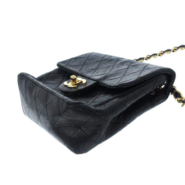 36846805 12 Chanel Mini Shoulder Bag Lambskin Black