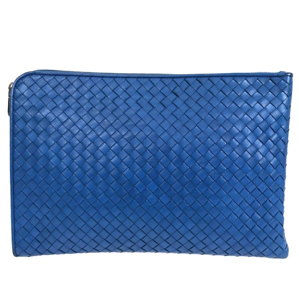 36847478 1 Bottega Veneta Intrecciato Clutch Bag Blue Leather