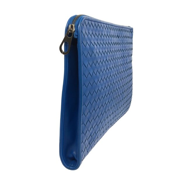 36847478 2 Bottega Veneta Intrecciato Clutch Bag Blue Leather