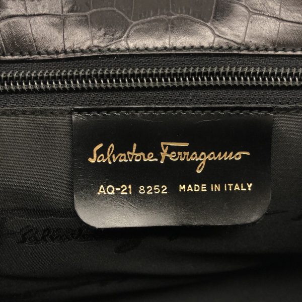 36847639 7 Salvatore Ferragamo Vara Embossed Leather Tote Bag Black