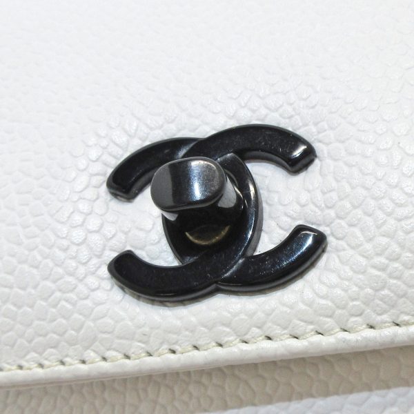 36855093 10 Chanel Coco Mark Handbag Caviar Skin White