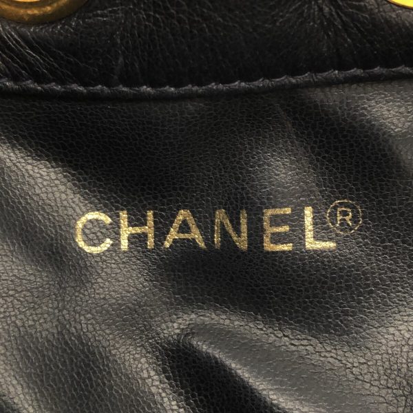 36855560 7 Chanel Drawstring Bag Canvas Leather Black