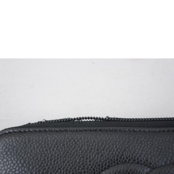 36873 6 Chanel Matelasse Caviar Skin Long Wallet Black