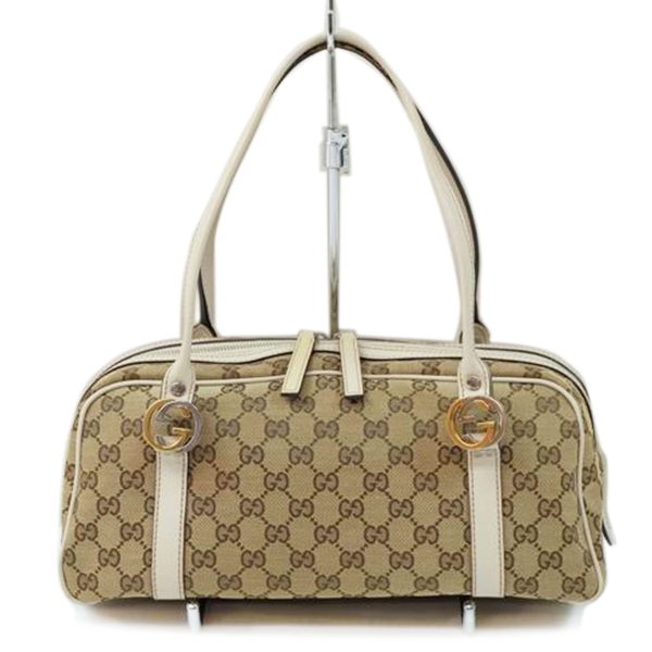 36879 1 Gucci GG Canvas Shoulder Bag Beige