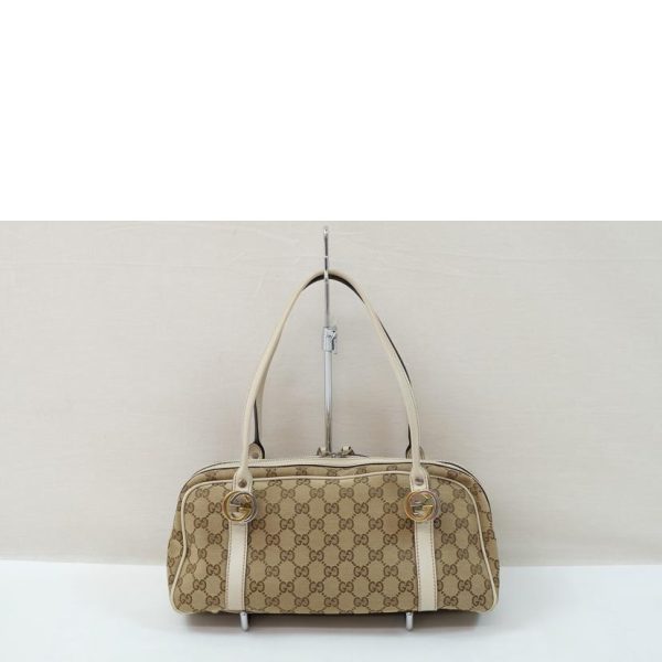 36879 2 Gucci GG Canvas Shoulder Bag Beige