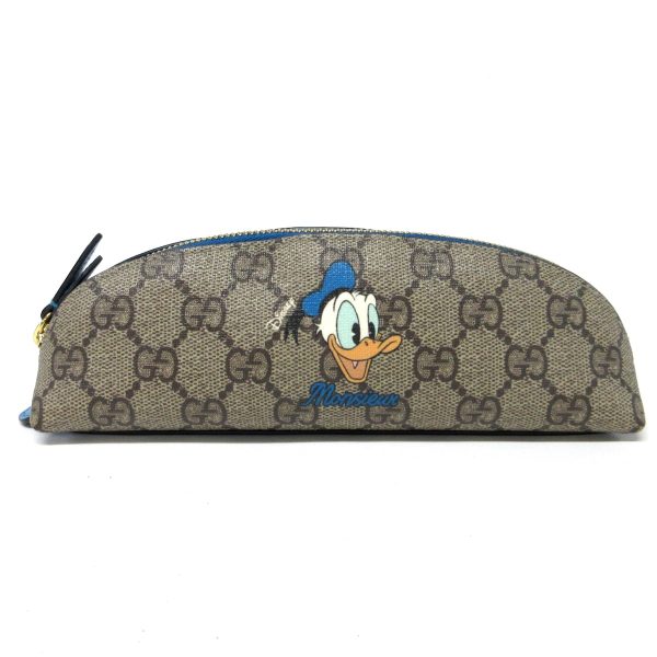 36899252 1 Gucci GG Supreme Pen Case Donald Duck Beige Dark Brown Multi