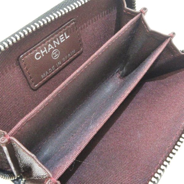 36901285 3 Chanel Classic Zip Coin Purse Matelasse Coin Case Round Zipper Silver Hardware Lambskin Black