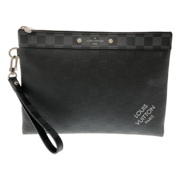 36902659 1 Louis Vuitton Pochette To Go Clutch Bag Damier Leather Noir