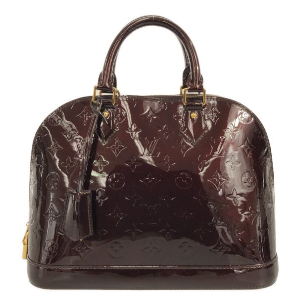 36902942 1 Louis Vuitton Alma Patent Leather Handbag Amarant