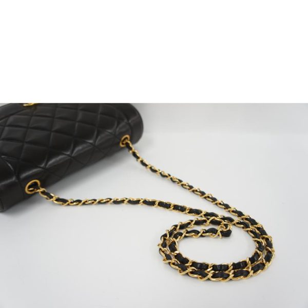 36975 4 Chanel Matelasse Diana Flap Chain Shoulder Bag Black