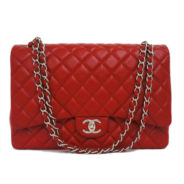 37002 1 Chanel Matelasse Caviar Chain Shoulder Bag Red