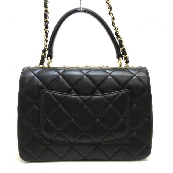 37059151 3 Chanel Trendy Cc Top Handle Flap Bag Handbag Coco Mark Chain Shoulder Lambskin Black