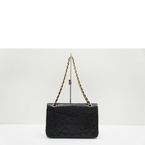 37064 2 Chanel Matelasse Chain Shoulder Bag Black