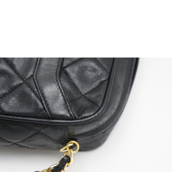 37071 6 Chanel Matelasse Fringe Chain Shoulder Bag Black