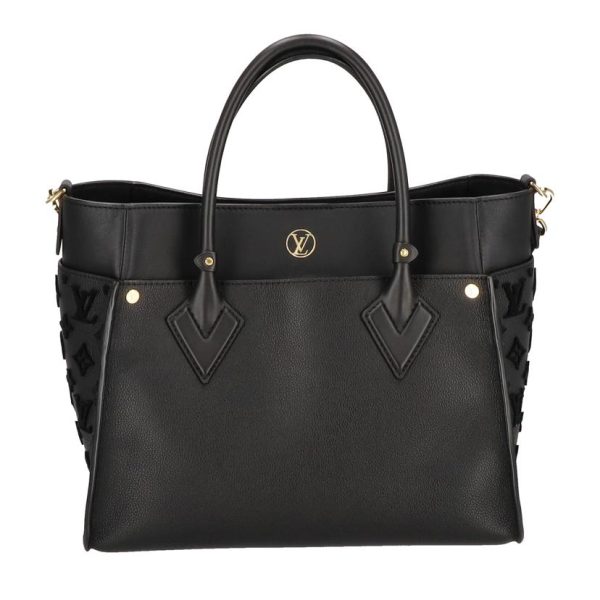 37087 2 Louis Vuitton On My Side MM Bag Noir Black