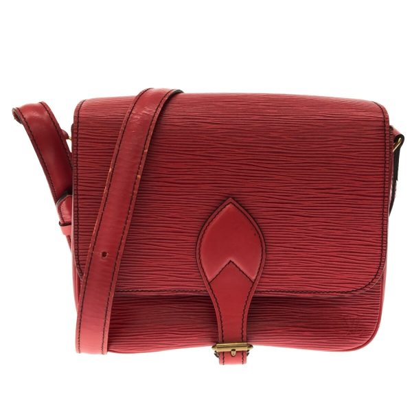 37134232 1 Louis Vuitton Cartesier Leather Epi Shoulder Bag Red