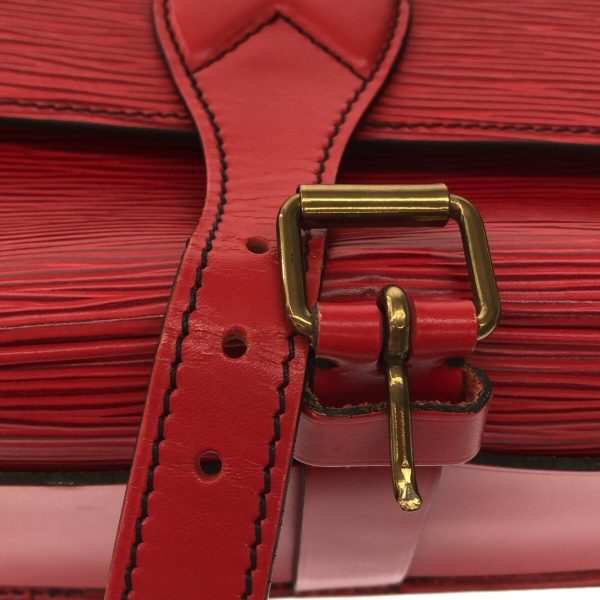 37134232 11 Louis Vuitton Cartesier Leather Epi Shoulder Bag Red