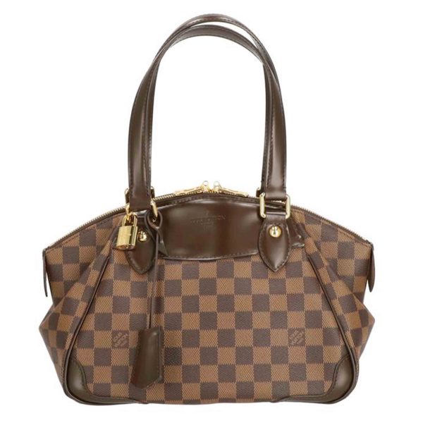 37147 1 Louis Vuitton Verona Damier Handbag Ebene Brown