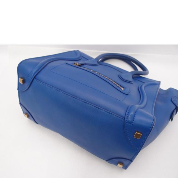 37154 3 Celine Shopper Bag Luggage Mini Blue