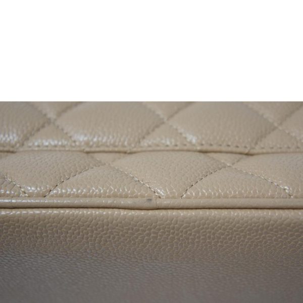 37156 10 CHANEL Reprint Tote Caviar Skin Beige