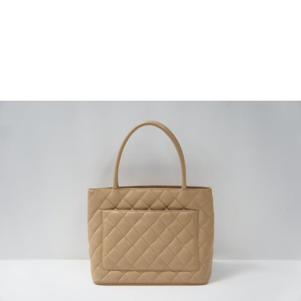 37156 2 CHANEL Reprint Tote Caviar Skin Beige