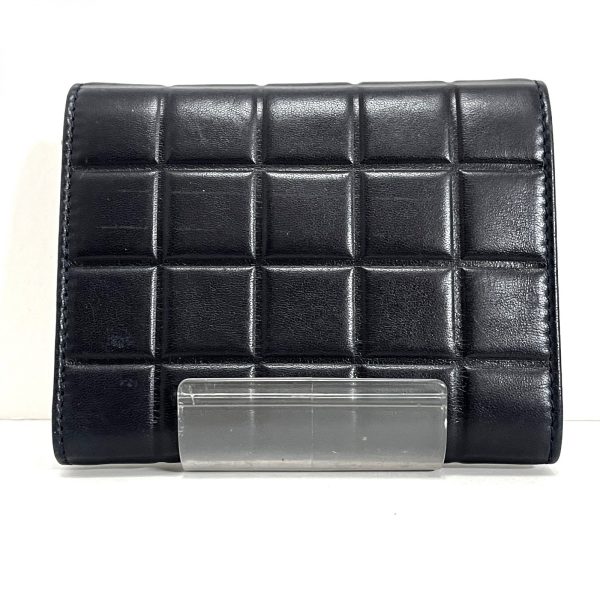 37168428 2 Chanel Chocolate Bar Trifold Wallet Lambskin Black