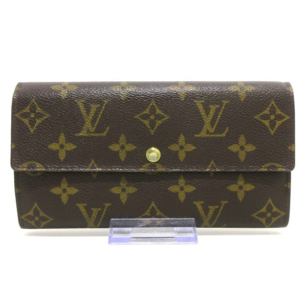 37173133 1 Louis Vuitton Pochette Porte Monet Canvas Long Wallet Brown